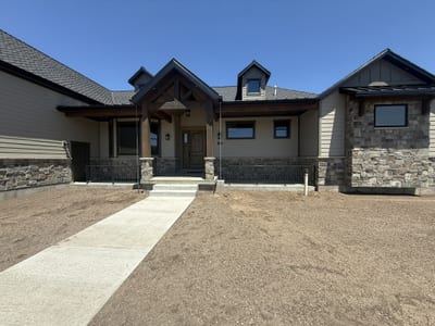Grey-black ornamental steel railing — view 5.